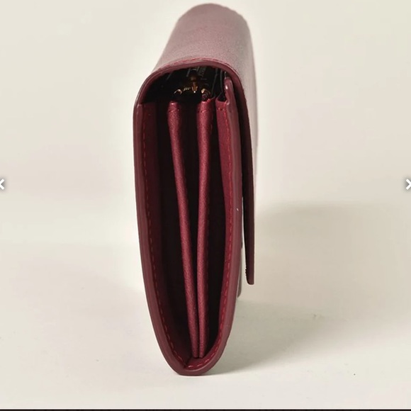 Angela Roi dark red burgundy ‘bordeaux’ clutch wallet - Picture 4 of 10